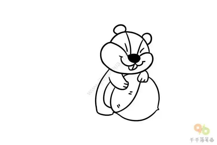 松鼠冬眠简笔画