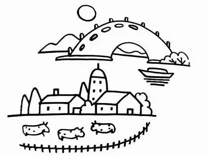 风景简笔画,简笔画图片