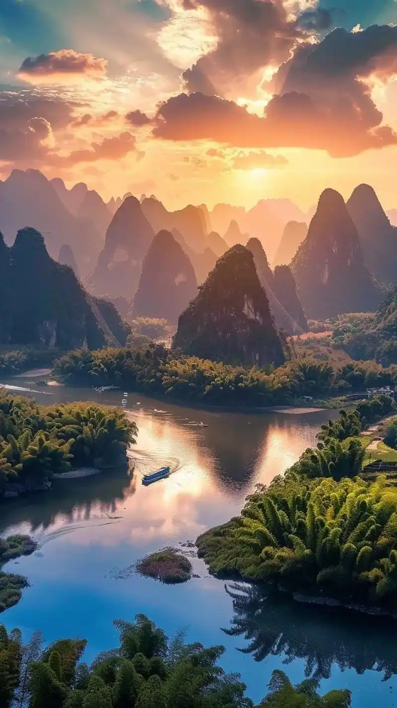 手机高清壁纸《漓江:山水画廊》