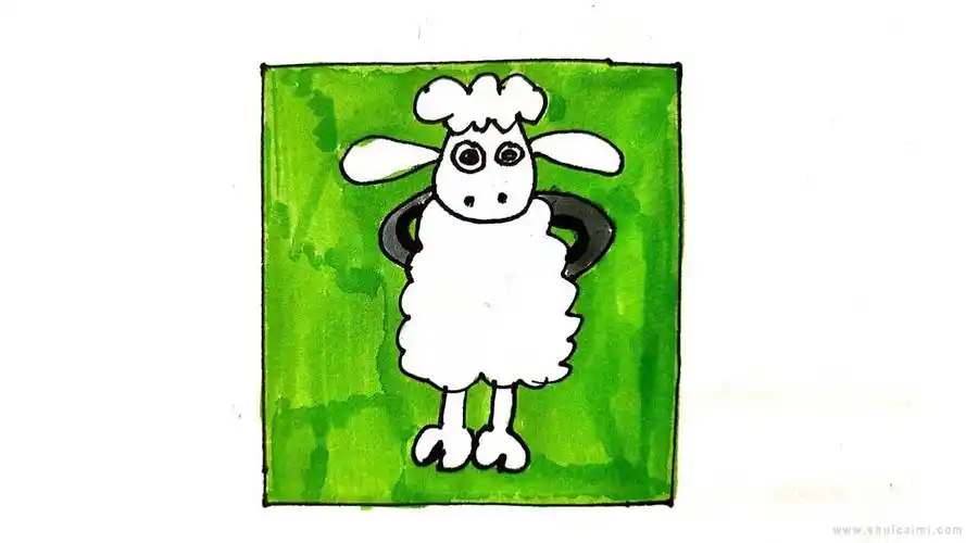 小羊肖恩简笔画怎么画小羊肖恩简笔画步骤