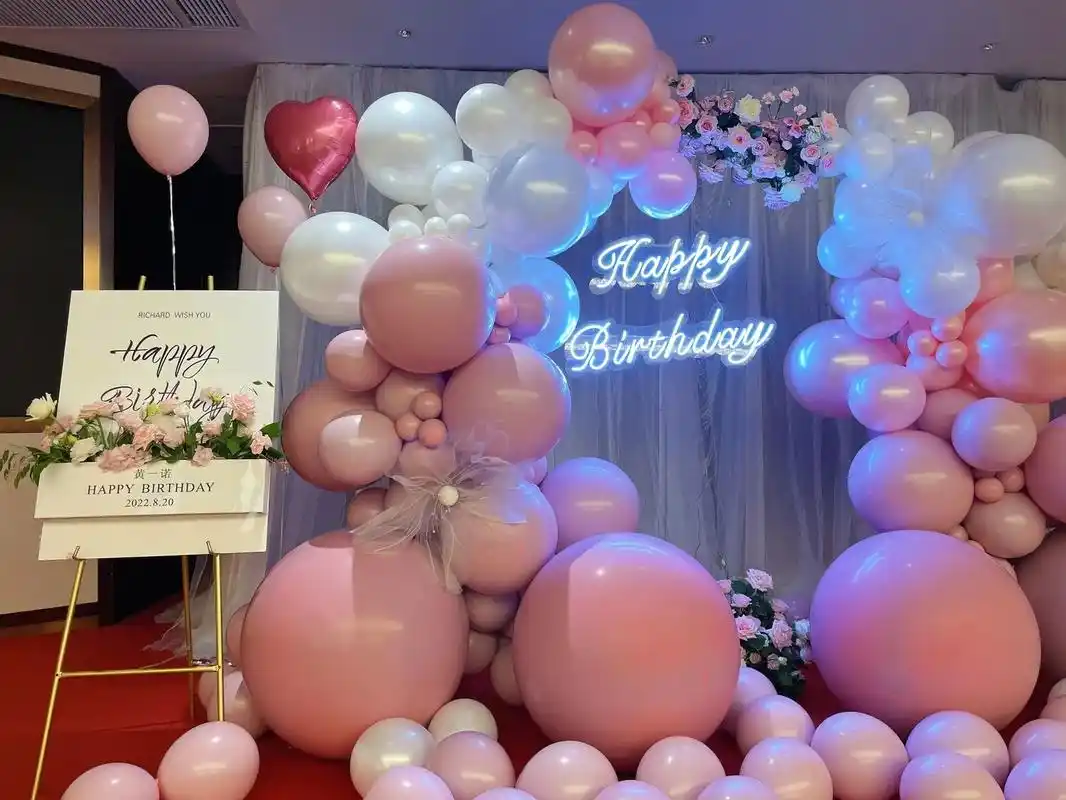 义乌女神气球派对生日包厢布置系列