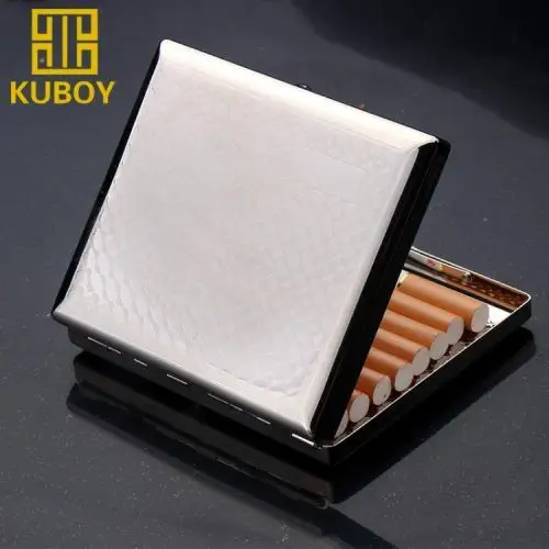酷宝kuboy不锈钢20支装烟盒男士香菸盒个性刻字礼品装包邮