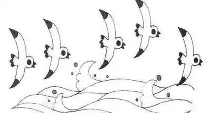 海鸥在大海上飞简笔画