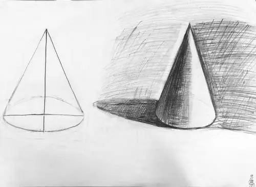 2019.7.14周日晚上班班.金凤路.国际动漫班素描《圆锥体》