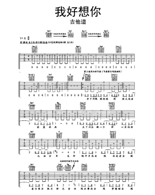 我好想你吉他谱乐谱
