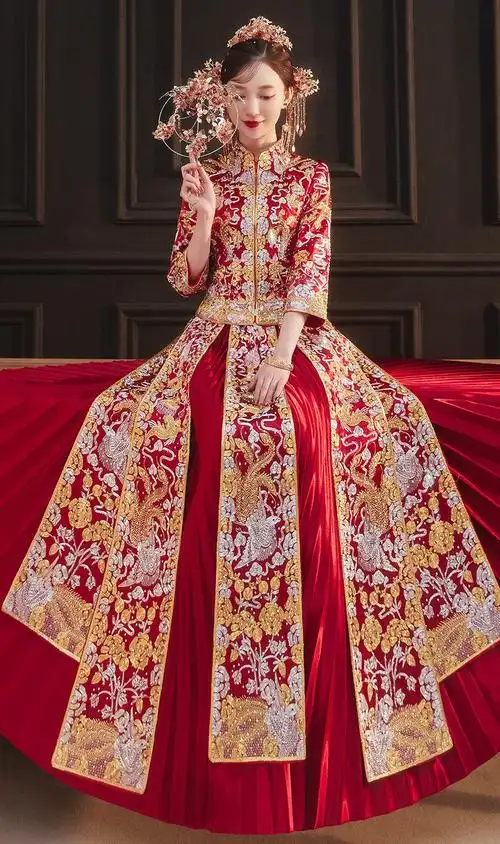 秀禾服女夏秀禾服2022年新款新娘结婚礼服女中式修身小个子龙凤褂夏