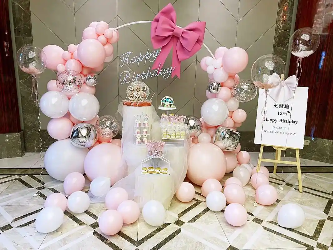 女生12周岁生日宴95#甜品台布置 #生日派对 - 抖音