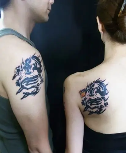 情侣图腾龙纹身图案