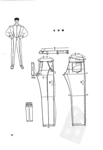 男裤裁剪图