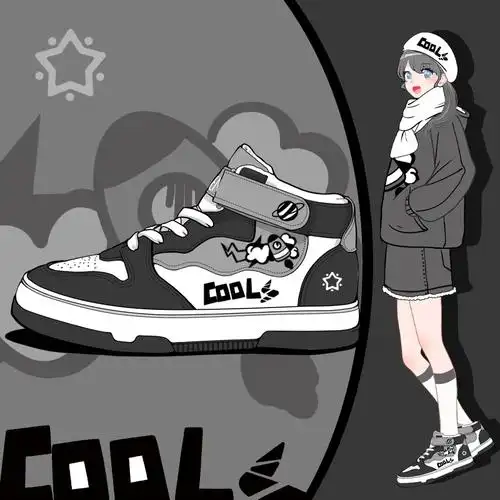 一折个性鞋子女潮平底