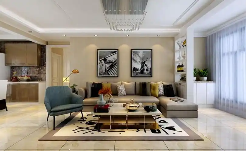 保利香槟国际100平米现代简约风格三居室效果图 - 维客网装修效果图