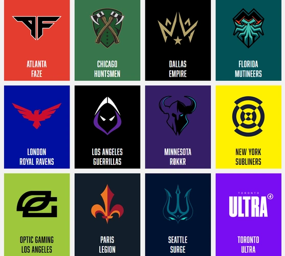 cod职业联赛12只战队队标.