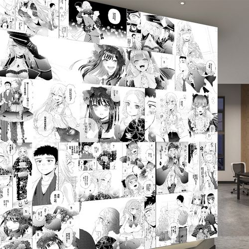 日系动漫画二次元黑白背景壁墙贴纸石之海麻衣学姐堀與宮村少女生