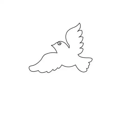 一笔画小鸟的简单画法 - 育才简笔画