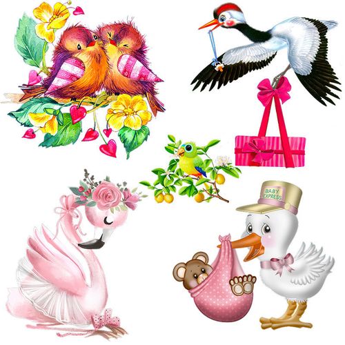 可爱的卡通小鸟儿童卧室自粘墙贴墙壁划痕遮盖