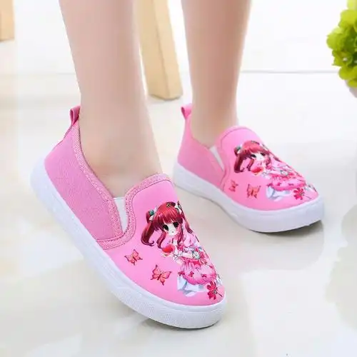 女童帆布鞋春季儿童运动鞋可爱童鞋卡通软底中大童女孩休闲板鞋