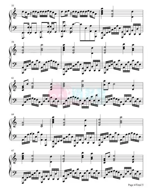 葛东琪《囍》钢琴五线谱4