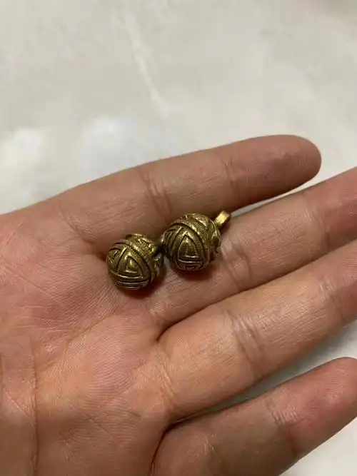 清代大号寿字包金扣子2颗