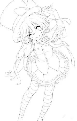 人物线稿黑白动漫素材手绘插画绘画 - 堆糖,美图壁纸兴趣社区