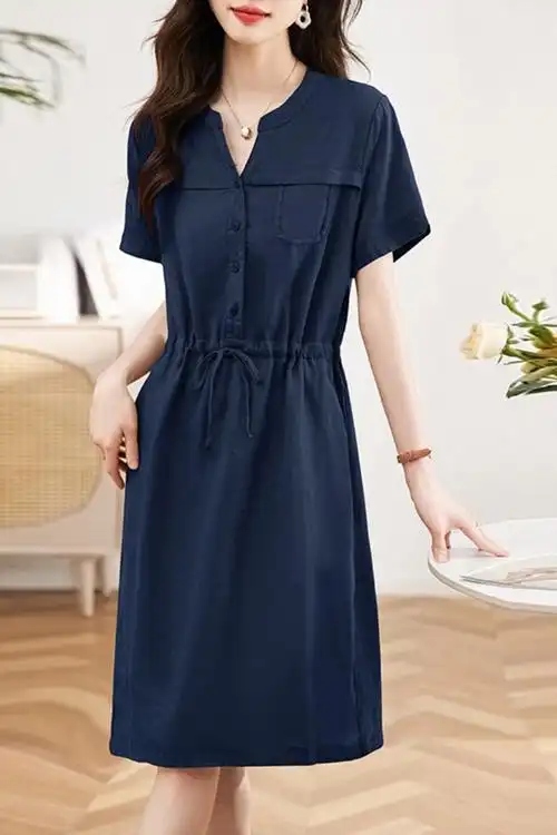 棉麻连衣裙女夏季2023年新款女装收腰显瘦气质夏天薄款亚麻裙子潮