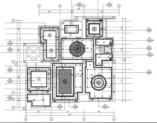 欧式香缇华府样板房b户型室内施工图设计(cad 实景图)