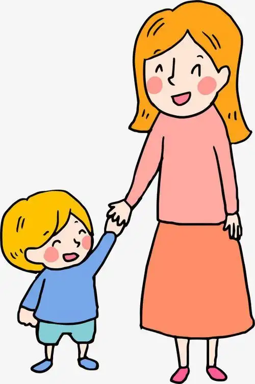 妈妈牵孩子手简笔画