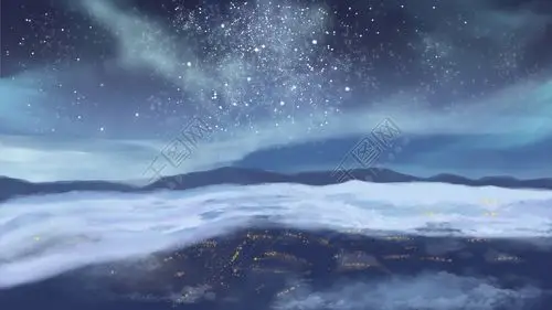 黑夜星空唯美插画背景