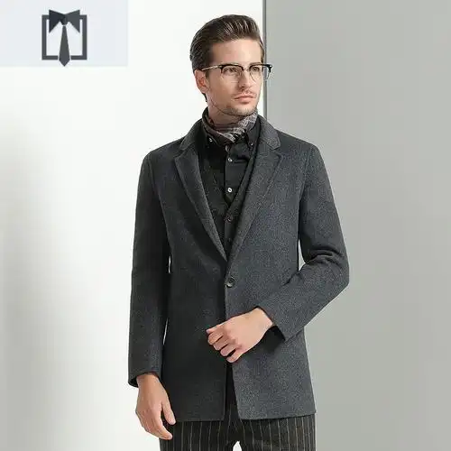 newlake毛呢大衣男中长款商务休闲英伦风手工男士风衣双面尼外套毛呢