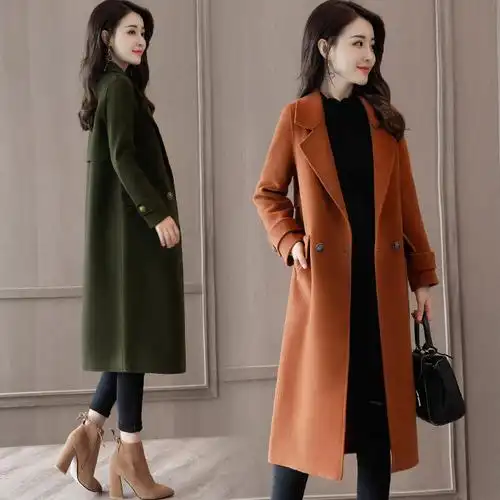 加肥加大码女装胖mm冬装2017新款200斤羊绒毛呢子大衣外套中长款