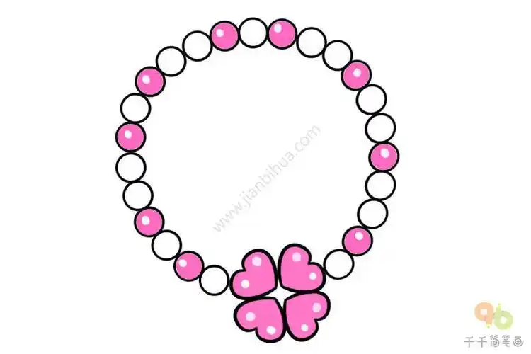 项链简笔画简单又漂亮漂亮的项链简笔画儿童简单珍珠项链简笔画图片