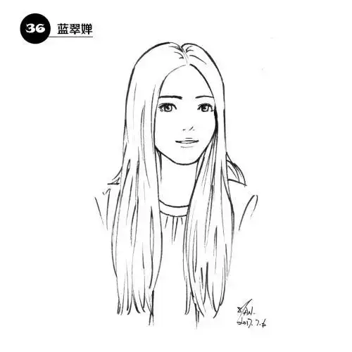 明星人物肖像画简笔画