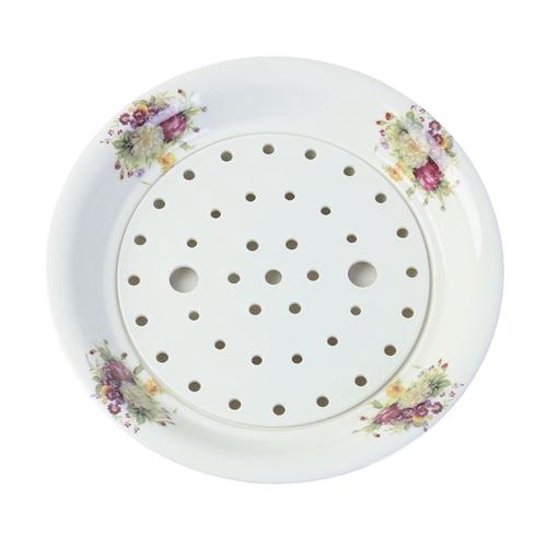 陶瓷饺子盘双层沥水创意陶瓷菜盘家用大号水饺盘轻奢托盘滤水蒸盘