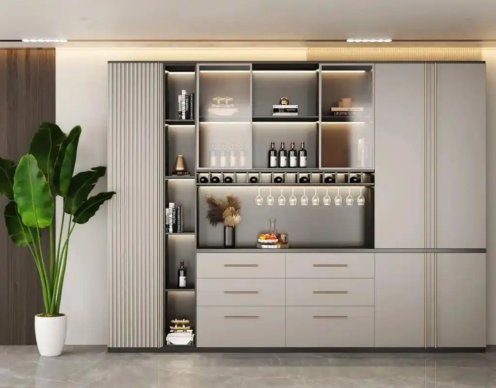 这才是流行的餐边酒柜效果,家里酒柜不知道怎么做的可以来参考了 - 抖