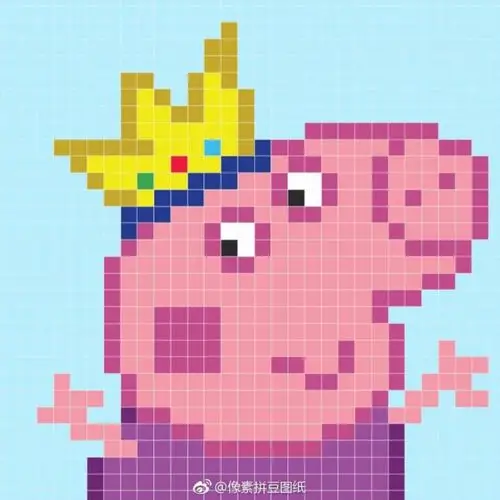 小猪佩奇拼豆豆图纸 - 堆糖,美图壁纸兴趣社区