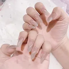 裸色,尖形,新年,短指甲,上班族美甲图片-美甲帮