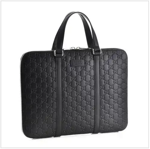 gucci 古驰 男士黑色牛皮时尚手提包公文包