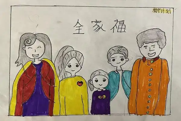 让学生在家人的帮助下画一画"我的全家福",并给家人介绍"全家福"的