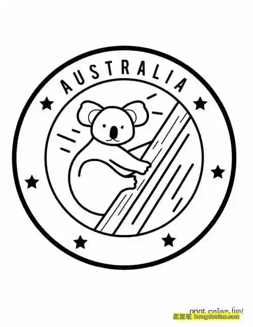 卡通,可爱,填色,填色图片,幼儿涂色,涂色,涂色图片,考拉,考拉简笔画