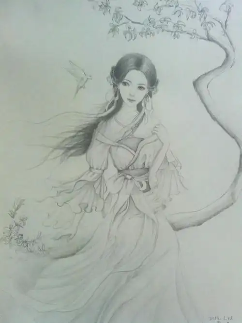 谁有古装手绘美女图,要微笑倾城的,就是笑容很美的那种?