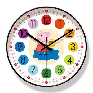 卡通挂钟客厅装饰创意可爱粉红小猪时钟女孩儿童房卧室超静音钟表