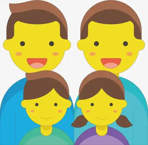 矢量图四个人合影