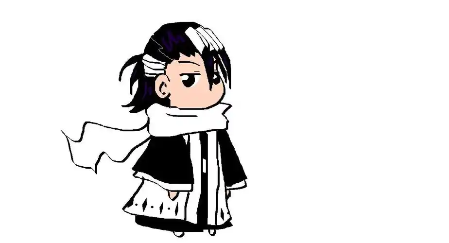 谁有死神中的白哉的q版图(手绘)