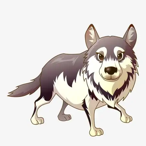 卡通手绘狼设计矢量图