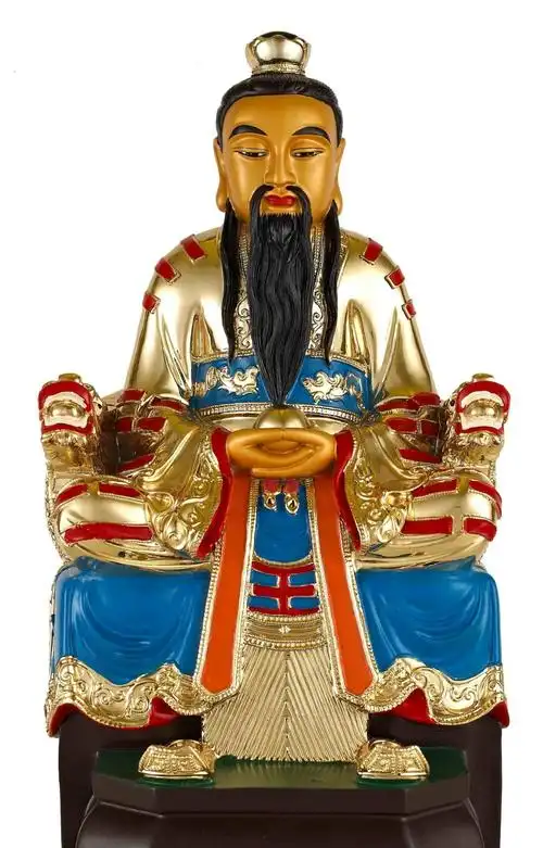 开光道教三清神像上清灵宝天尊铜雕工艺品摆件