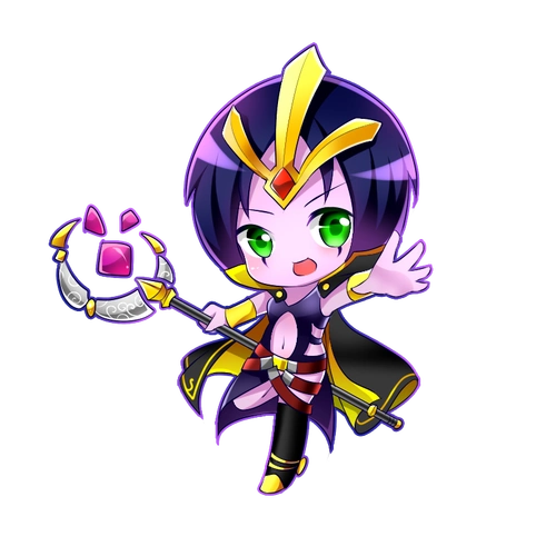 英雄联盟诡术妖姬_英雄联盟q版法师披风黑皮绘画作品