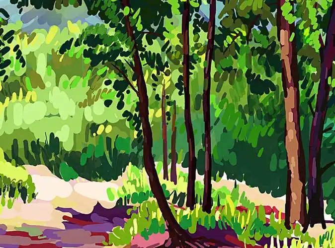 插画临摹练习—树林