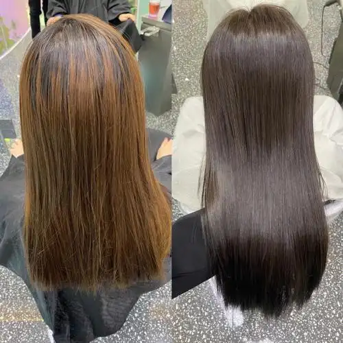 避免后期发色掉色偏黄.避免和新张黑色头发色差很大.