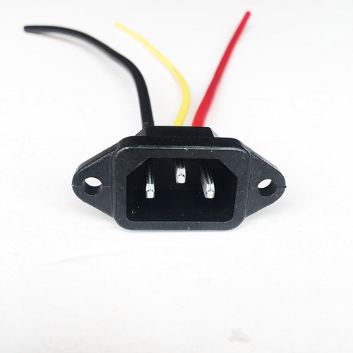 电动车电池输出插口ac品字充电插座三线带地线电机电源线接头插头