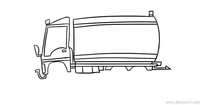 洒水车儿童画怎么画 洒水车简笔画图片