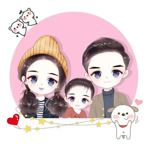 家庭头像合集,可爱一家三口图片设计,甜蜜幸福